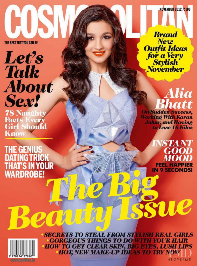 Alia Bhatt featured on the Cosmopolitan India cover from November 2012