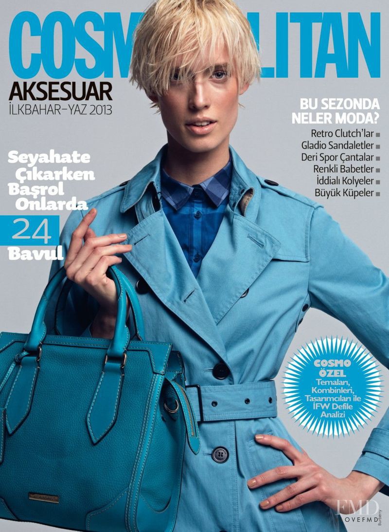 Barbora Sindleryova featured on the Cosmopolitan Aksesuar cover from April 2013