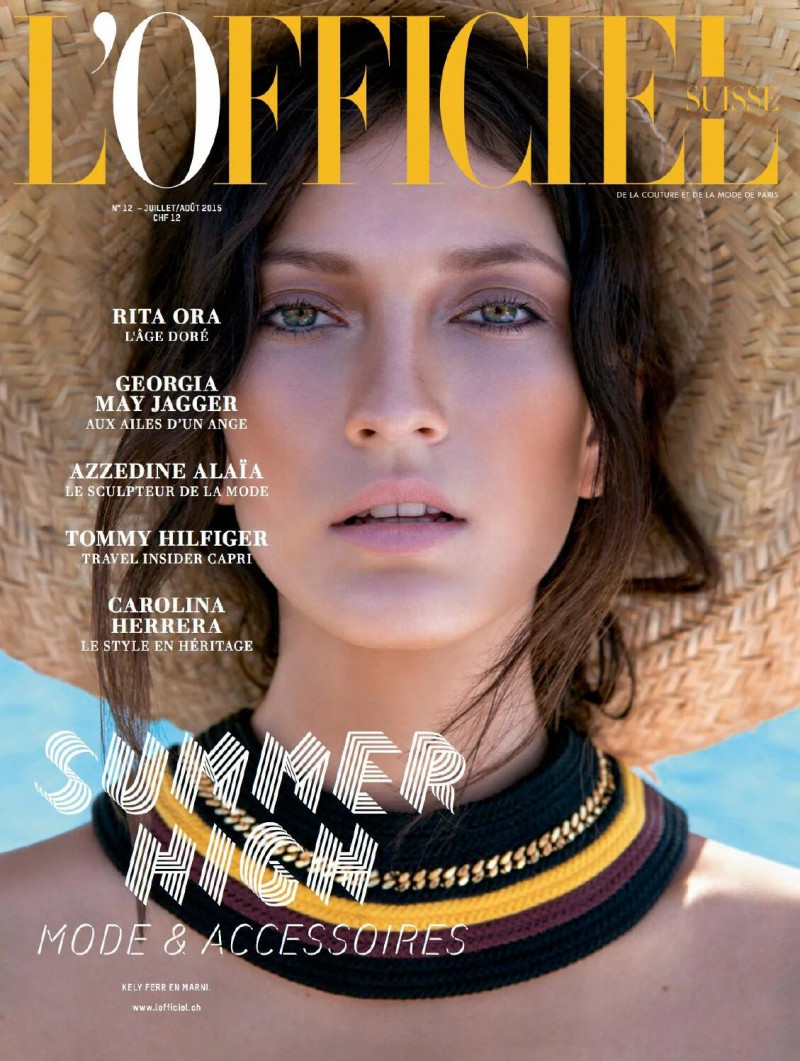 Kely Ferr featured on the L\'Officiel Switzerland cover from July 2015