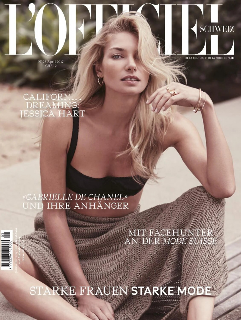 Jessica Hart featured on the L\'Officiel Switzerland cover from April 2017