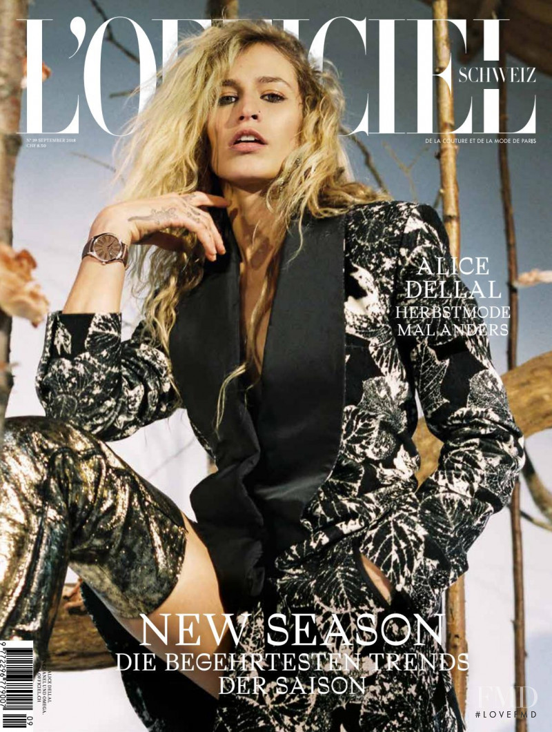 Alice Dellal featured on the L\'Officiel Switzerland cover from September 2018
