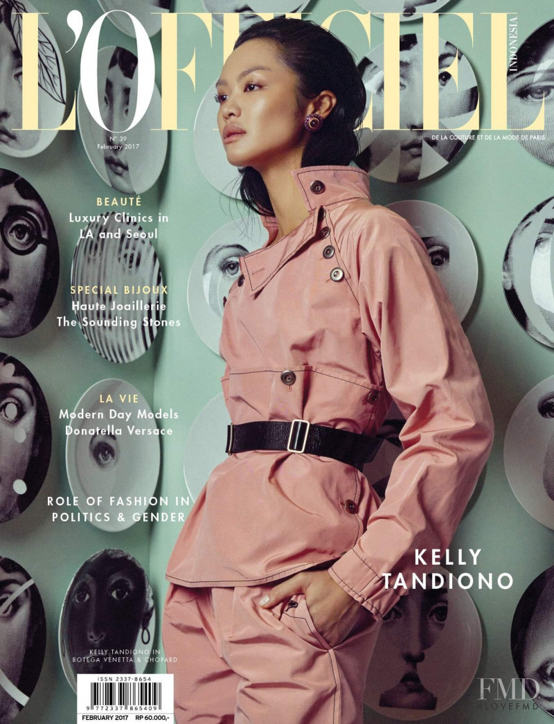Kelly Tandiono featured on the L\'Officiel Indonesia cover from February 2017