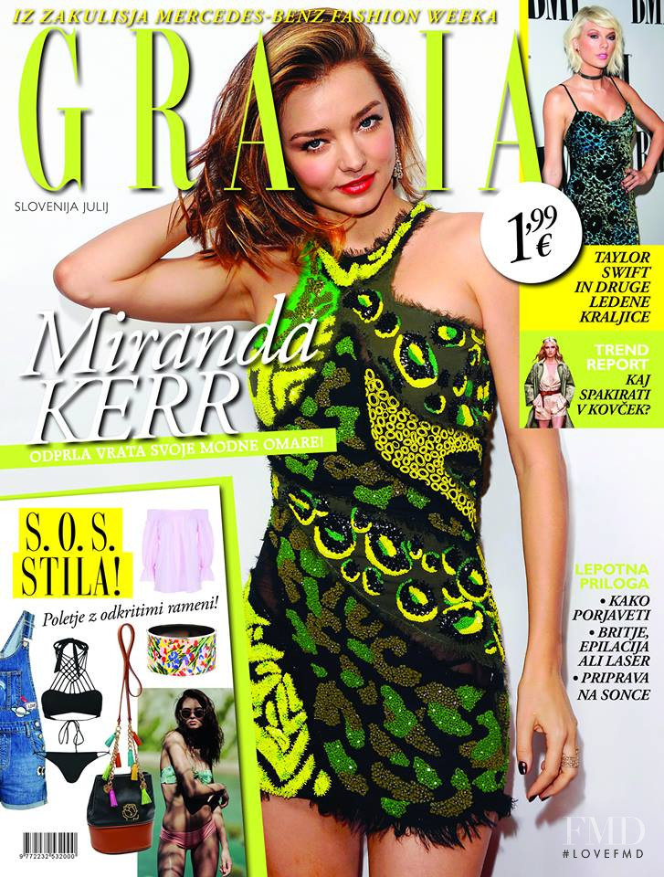 Miranda Kerr featured on the Grazia Slovenia cover from July 2016