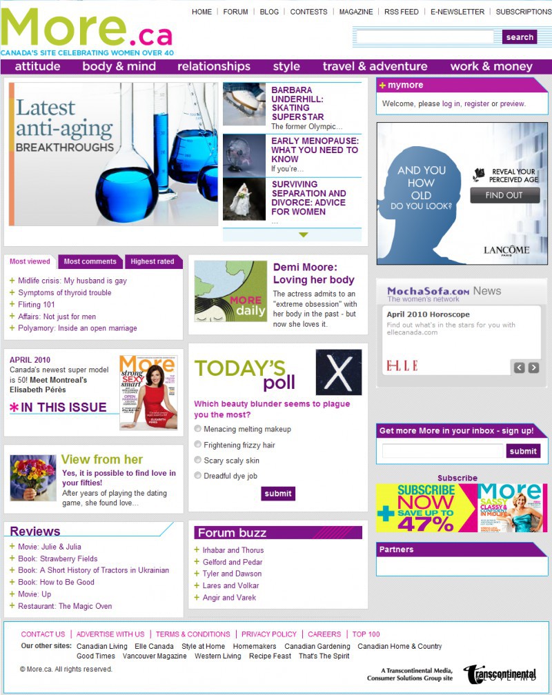  featured on the More.ca cover from April 2010