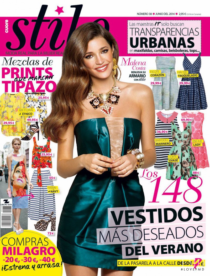 Malena Costa featured on the Cuore Stilo cover from June 2013