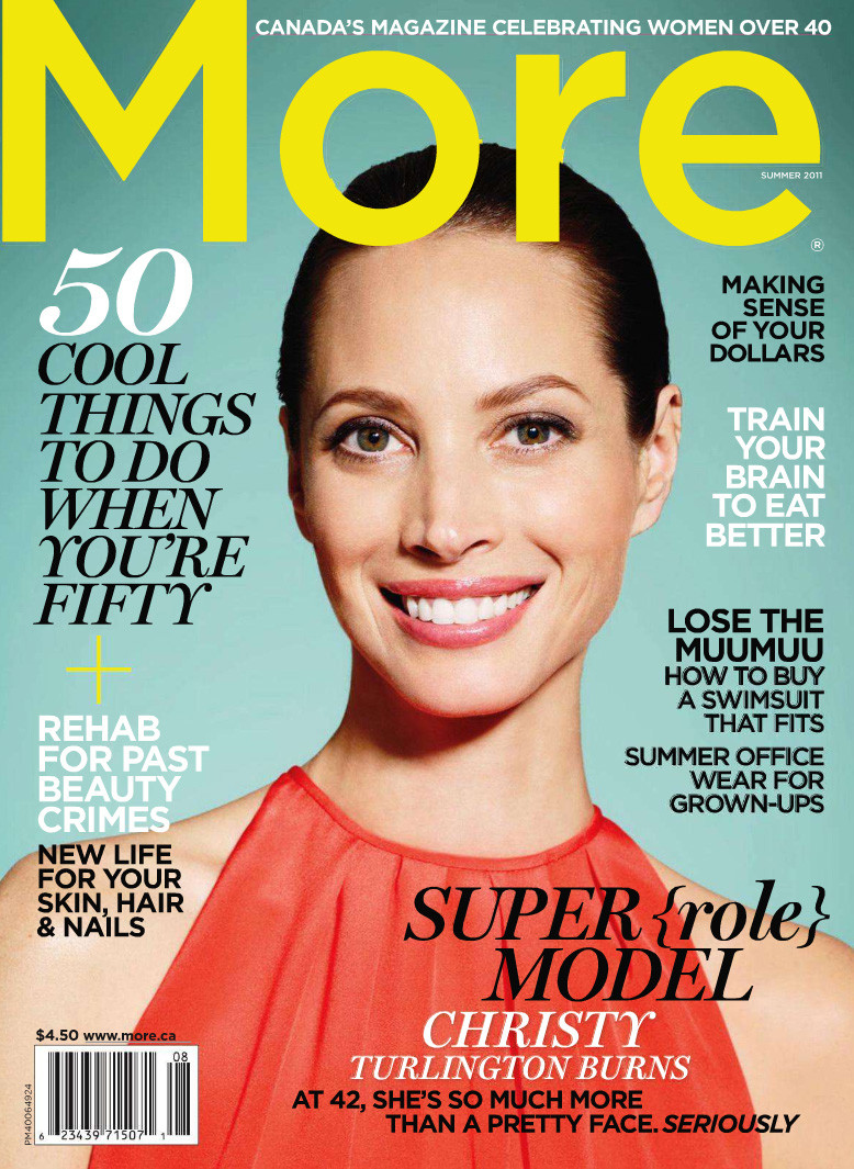 Christy Turlington featured on the More Canada cover from August 2011