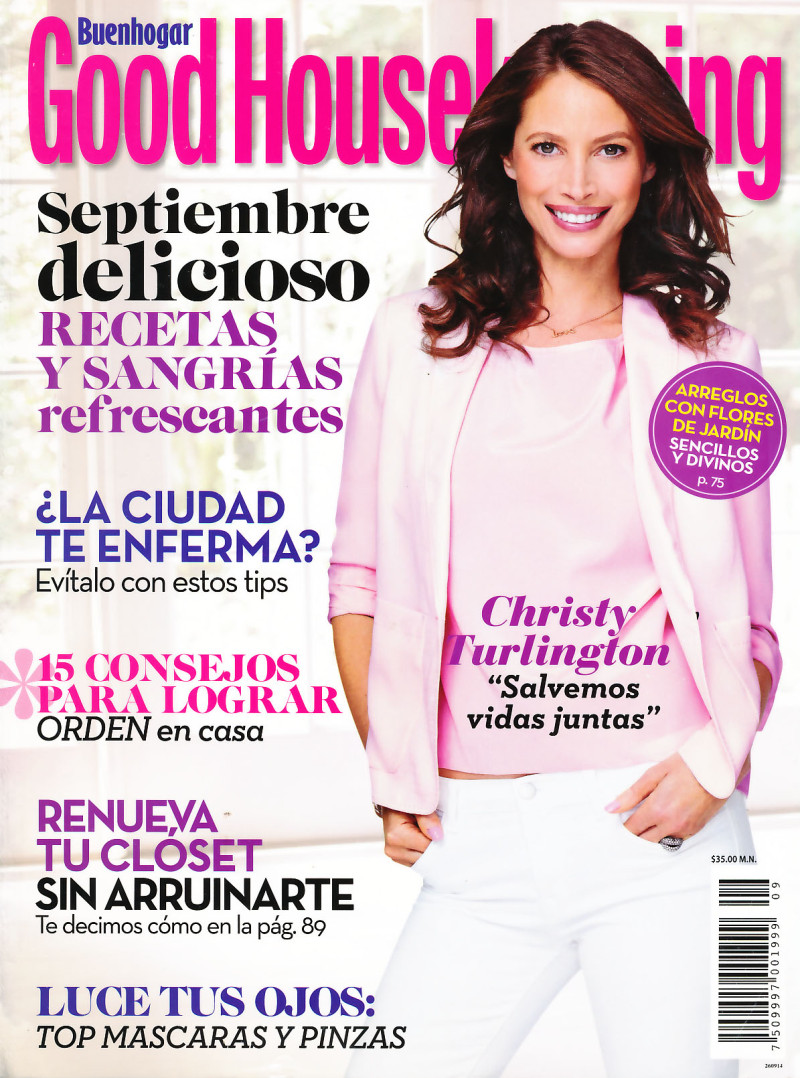 Christy Turlington featured on the Good Housekeeping Latin America cover from September 2014