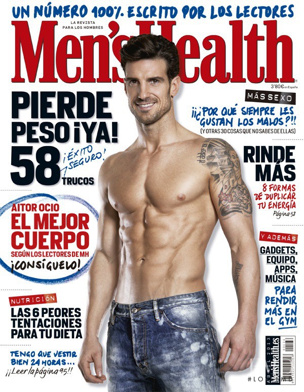 Aitor Ocio featured on the Men\'s Health Spain cover from April 2013