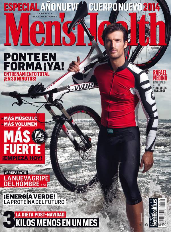 Rafael Medina featured on the Men\'s Health Spain cover from January 2014