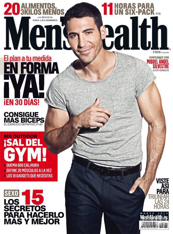 Miguel Ángel Silvestre featured on the Men\'s Health Spain cover from March 2014