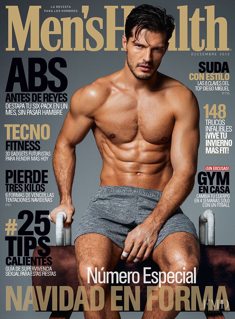 Diego Miguel featured on the Men\'s Health Spain cover from December 2015