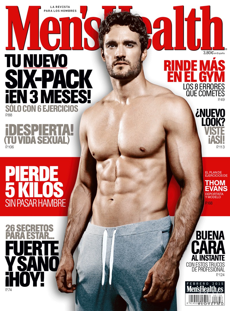 Thom Evans featured on the Men\'s Health Spain cover from February 2015