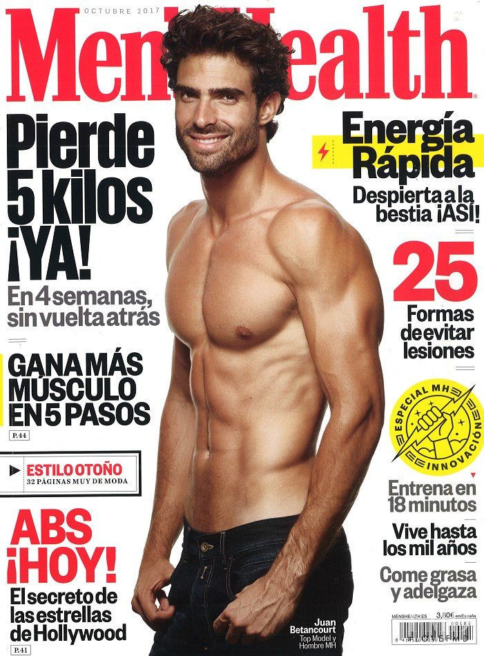 Juan Betancourt featured on the Men\'s Health Spain cover from October 2017