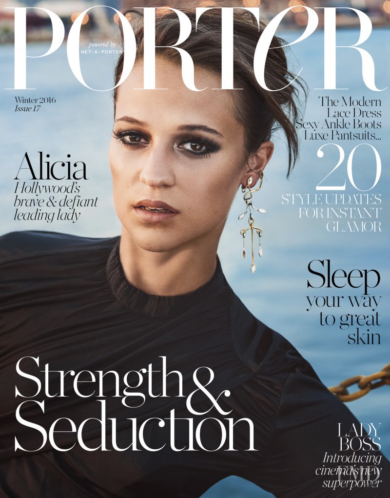 Alicia Vikander featured on the Porter cover from November 2016