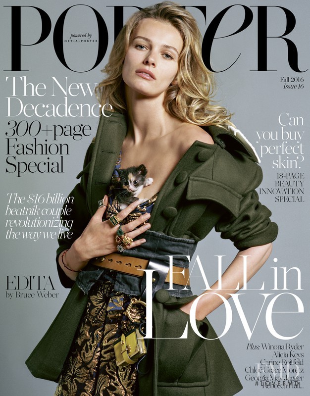 Edita Vilkeviciute featured on the Porter cover from September 2016
