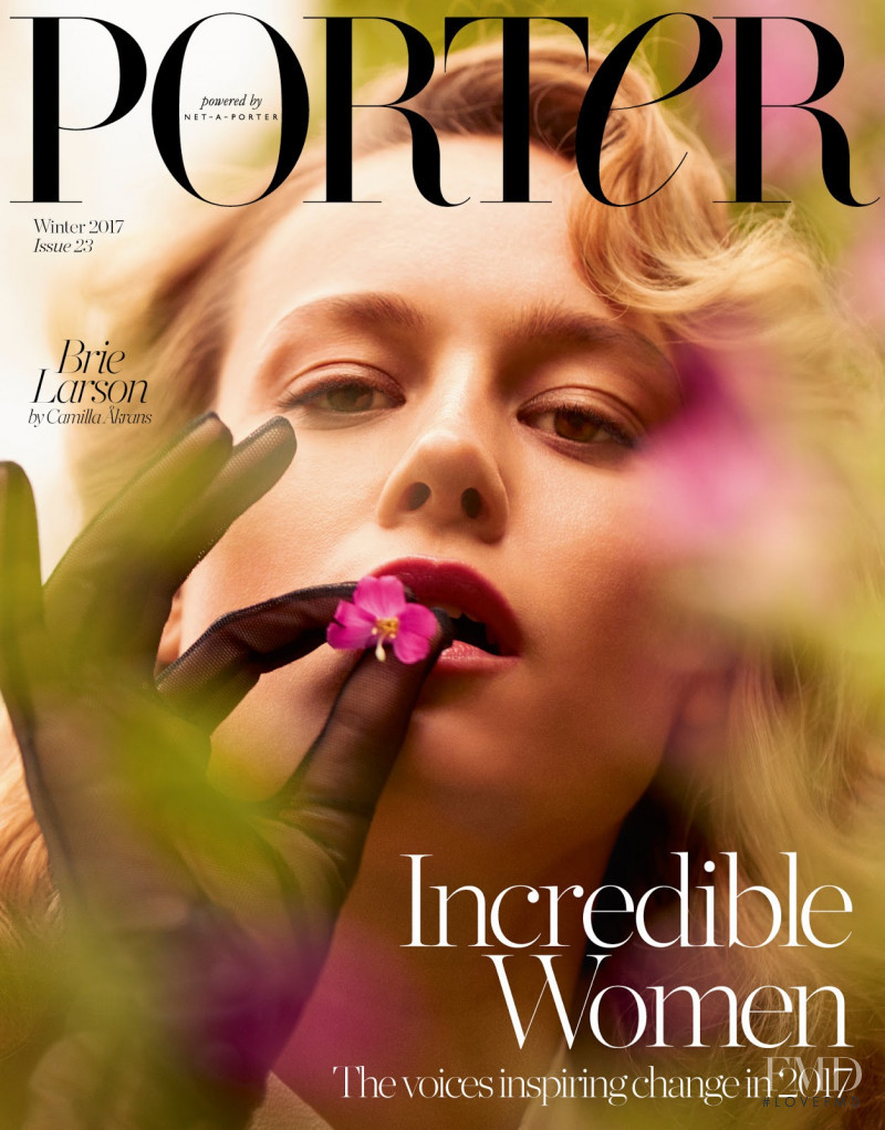 Brie Larson featured on the Porter cover from October 2017
