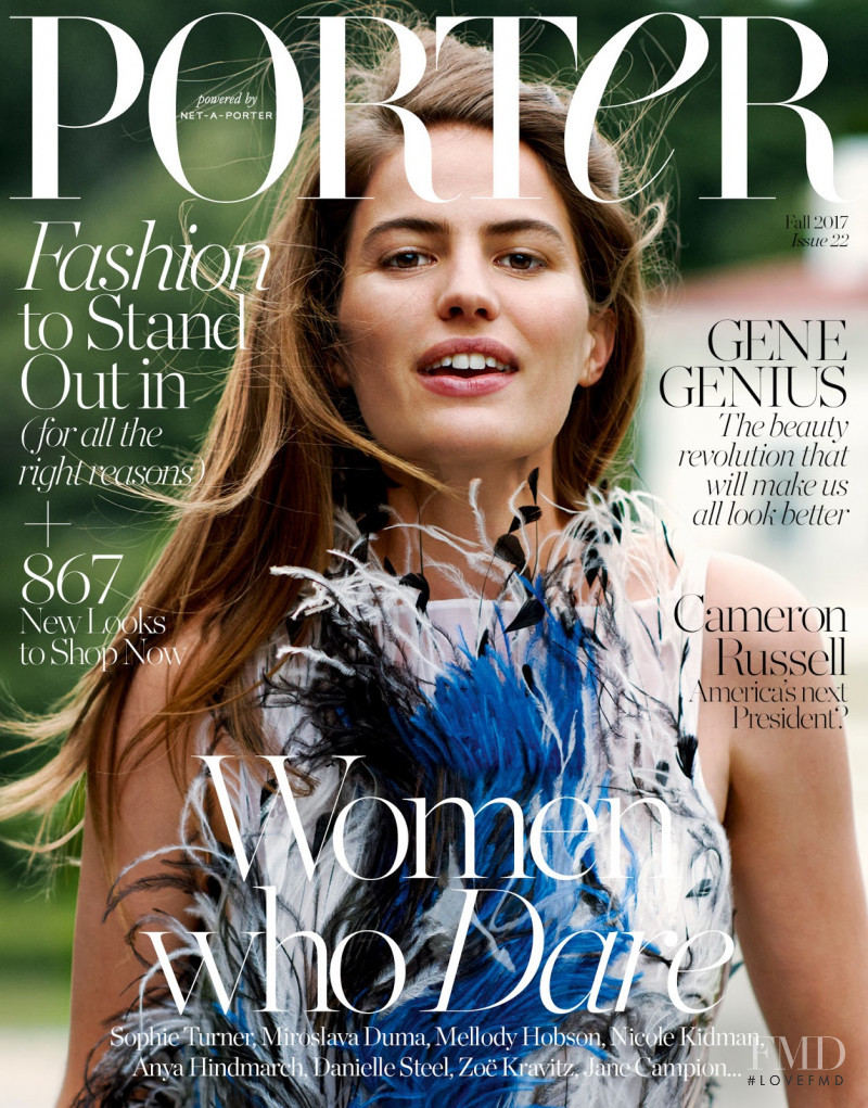 Cameron Russell featured on the Porter cover from September 2017