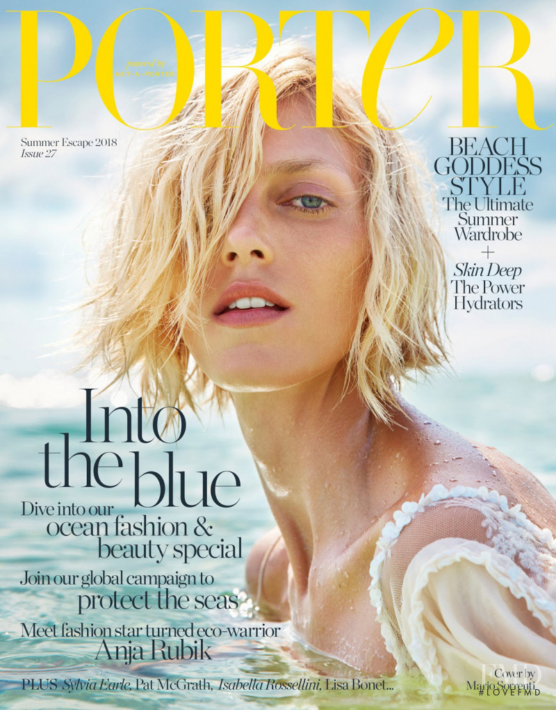 Anja Rubik featured on the Porter cover from June 2018