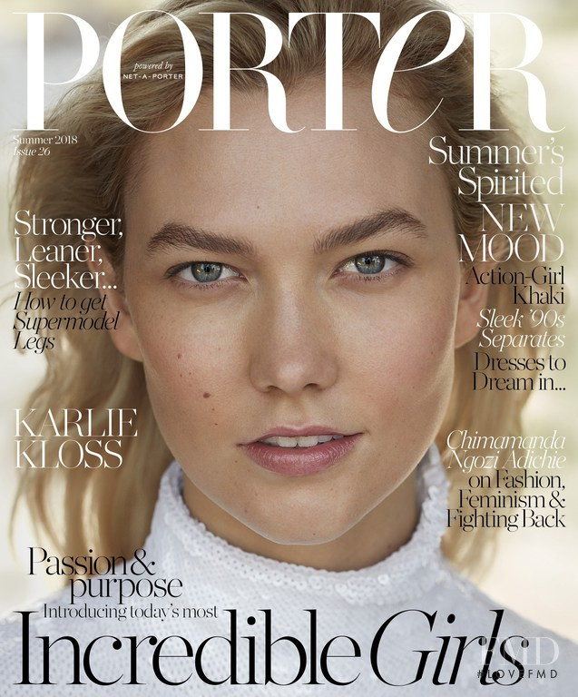 Karlie Kloss featured on the Porter cover from May 2018