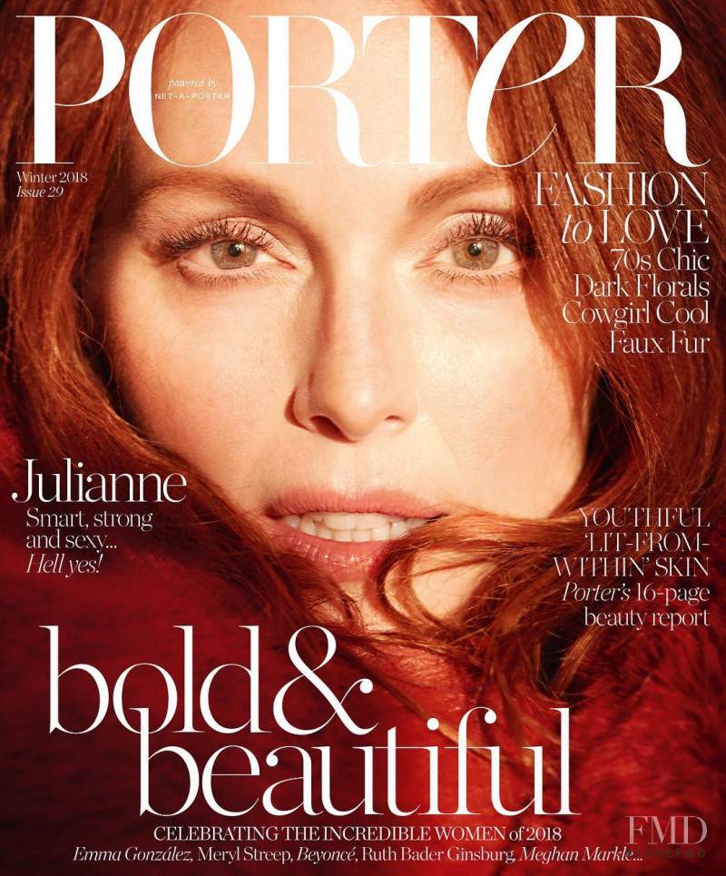 Julianne Moore featured on the Porter cover from October 2018