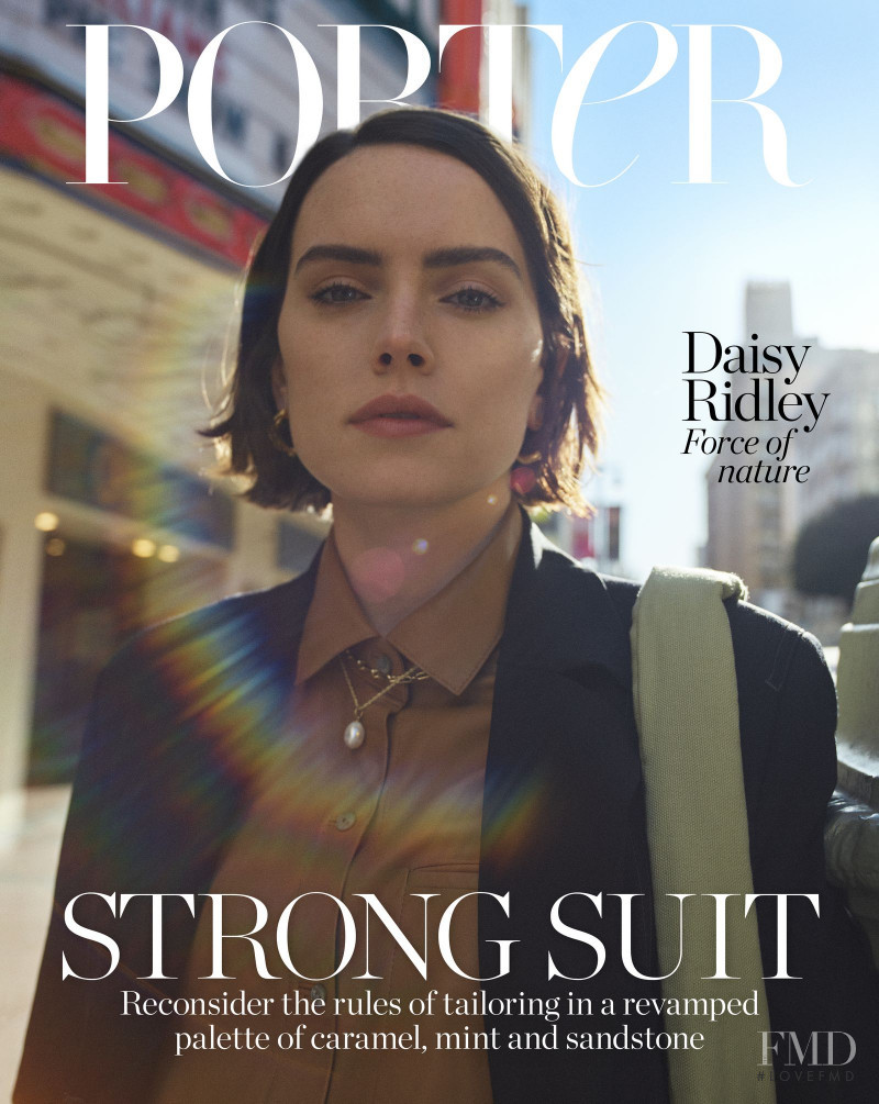 Daisy Ridley featured on the Porter cover from December 2019
