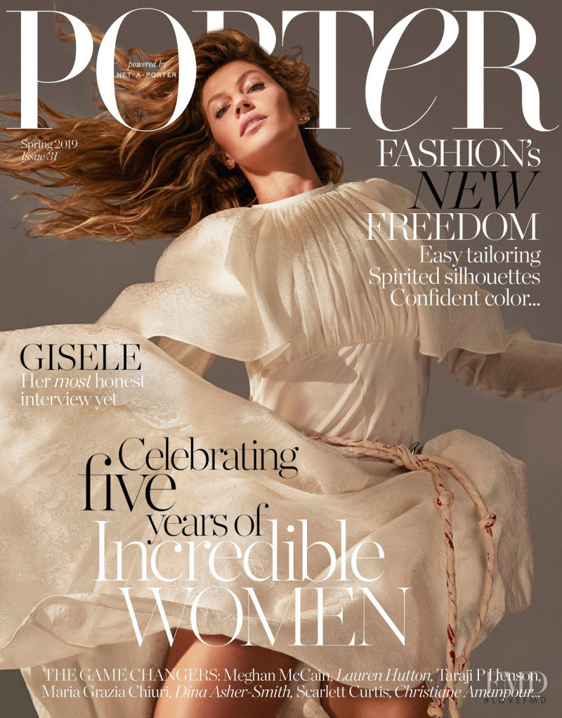 Gisele Bundchen featured on the Porter cover from February 2019