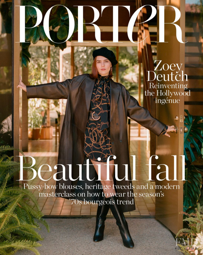 Zoey Deutch featured on the Porter cover from October 2019