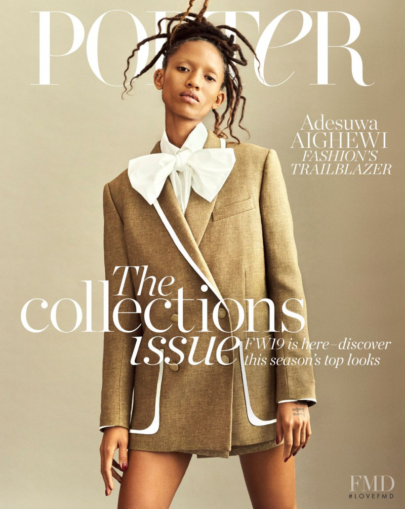 Adesuwa Aighewi featured on the Porter cover from October 2019