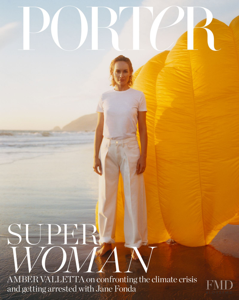 Amber Valletta featured on the Porter cover from January 2020