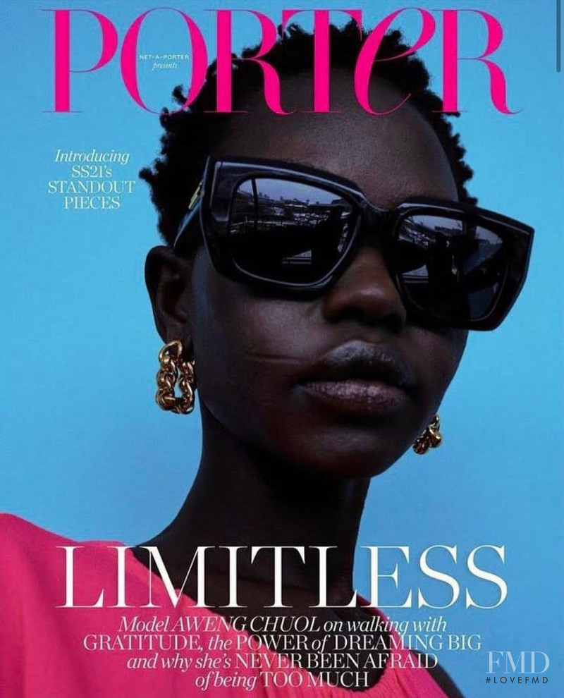 Aweng Chuol featured on the Porter cover from February 2021