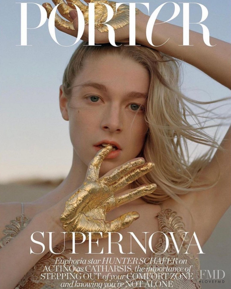 Hunter Schafer featured on the Porter cover from January 2021