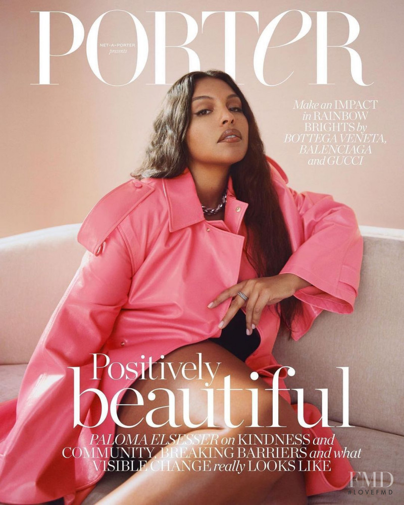 Paloma Elsesser featured on the Porter cover from January 2021