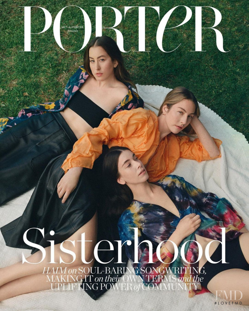 HAIM featured on the Porter cover from March 2021