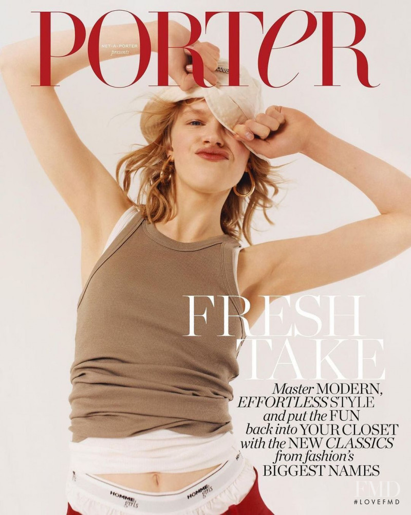 Hannah Motler featured on the Porter cover from March 2021