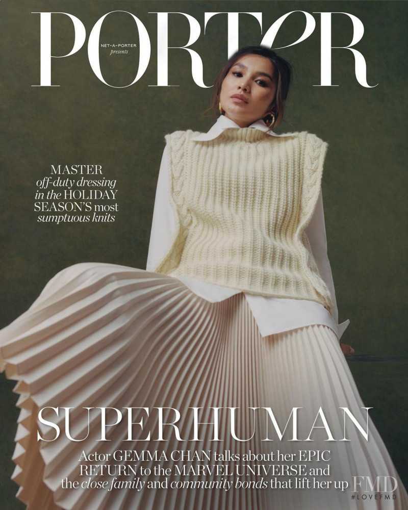 Gemma Chan featured on the Porter cover from November 2021