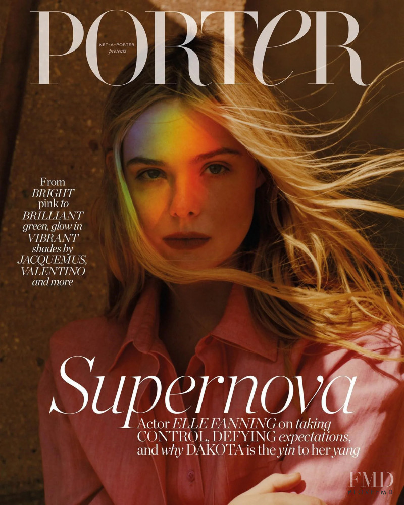 Elle Fanning featured on the Porter cover from April 2022
