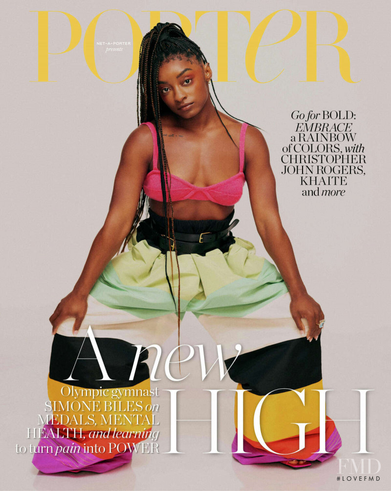 Simone Biles featured on the Porter cover from February 2022