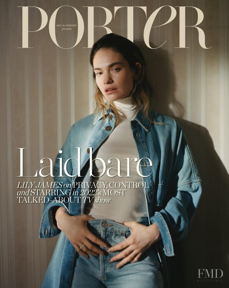 Lily James featured on the Porter cover from January 2022