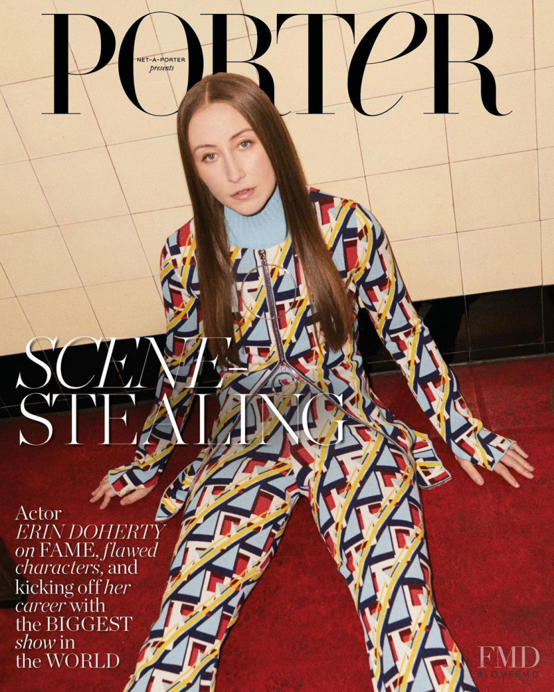 Erin Doherty featured on the Porter cover from January 2022