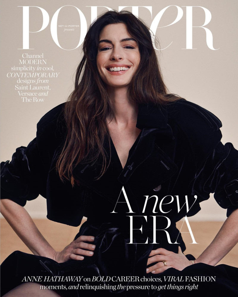 Anne Hathaway featured on the Porter cover from November 2023