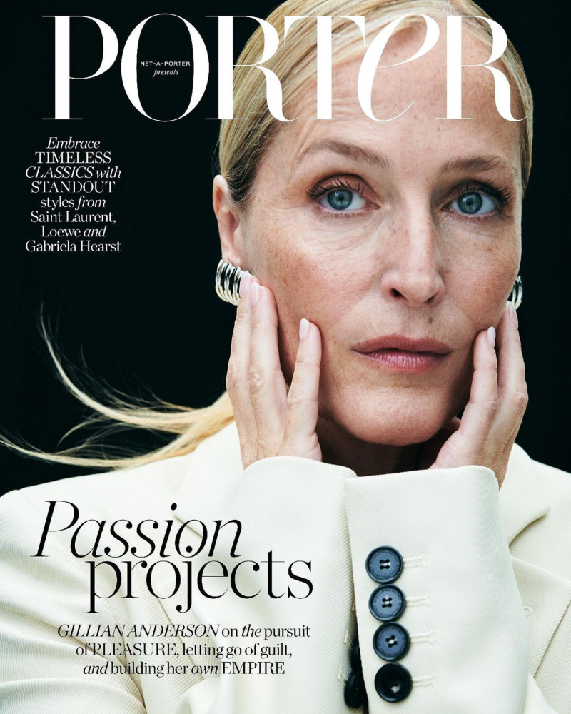 Gillian Anderson featured on the Porter cover from October 2023