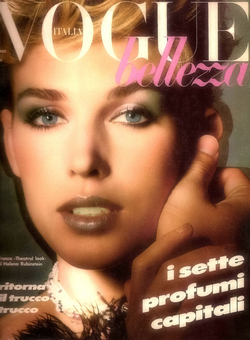 Anette Stai featured on the Vogue Beauty Italy cover from May 1982