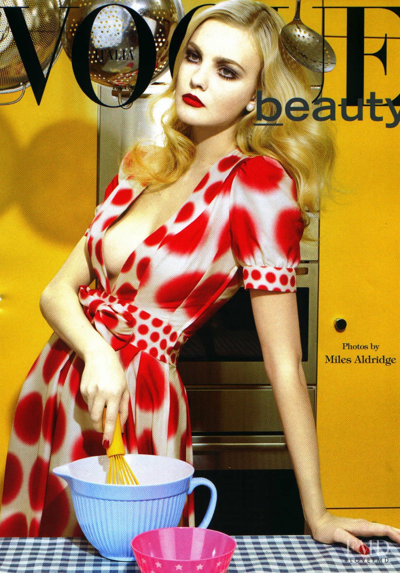 Caroline Trentini featured on the Vogue Beauty Italy cover from March 2008