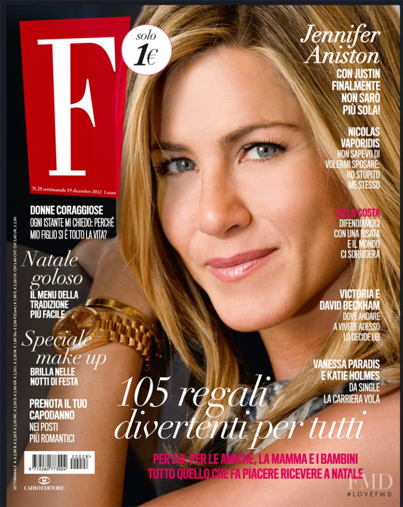 Jennifer Aniston featured on the F cover from December 2012