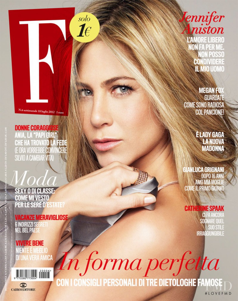 Jennifer Aniston featured on the F cover from July 2012