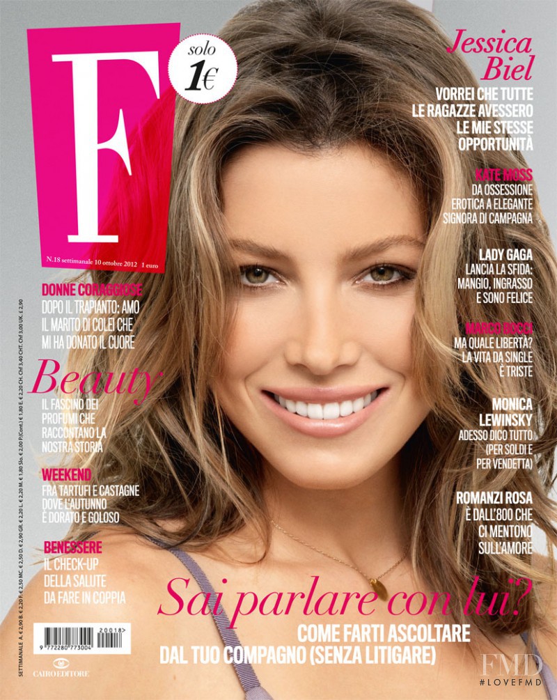 Jessica Biel featured on the F cover from October 2012