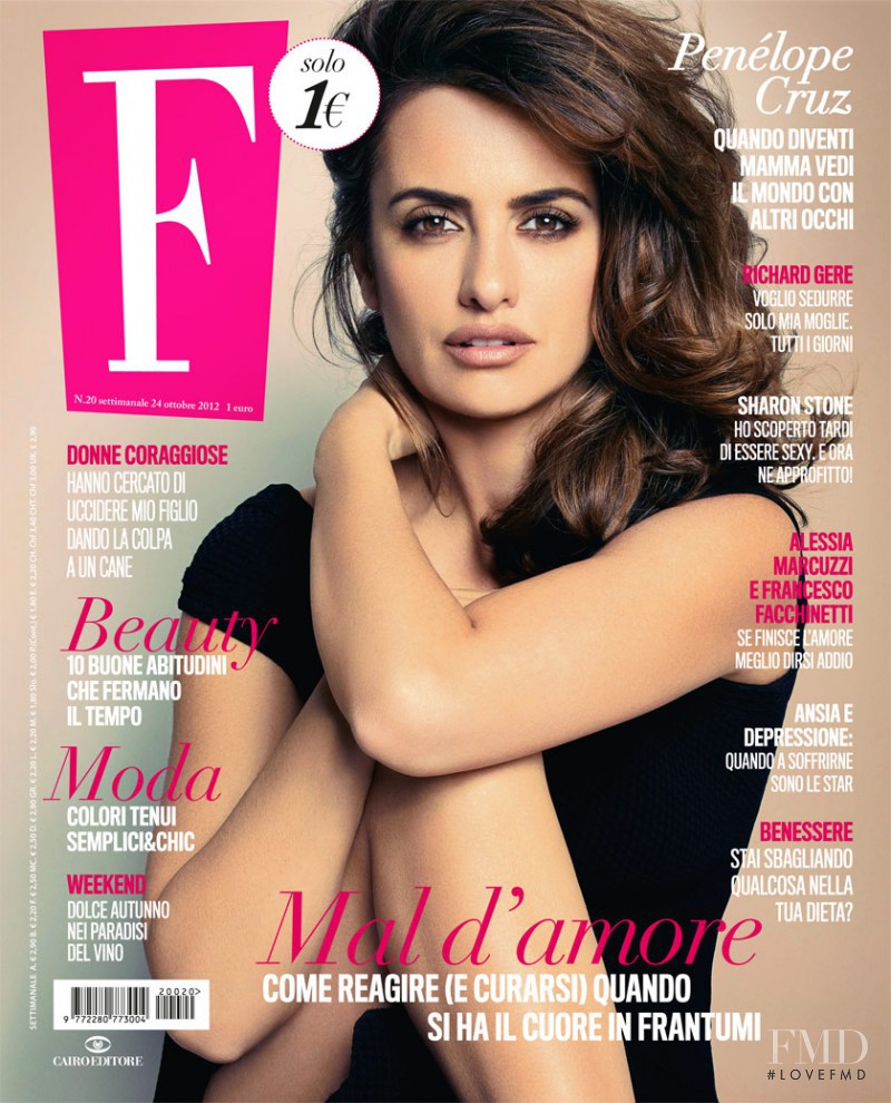 Penélope Cruz featured on the F cover from October 2012