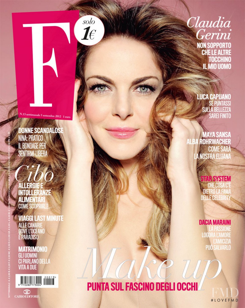 Claudia Gerini featured on the F cover from September 2012