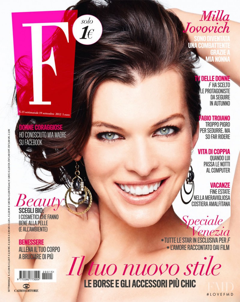 Milla Jovovich featured on the F cover from September 2012