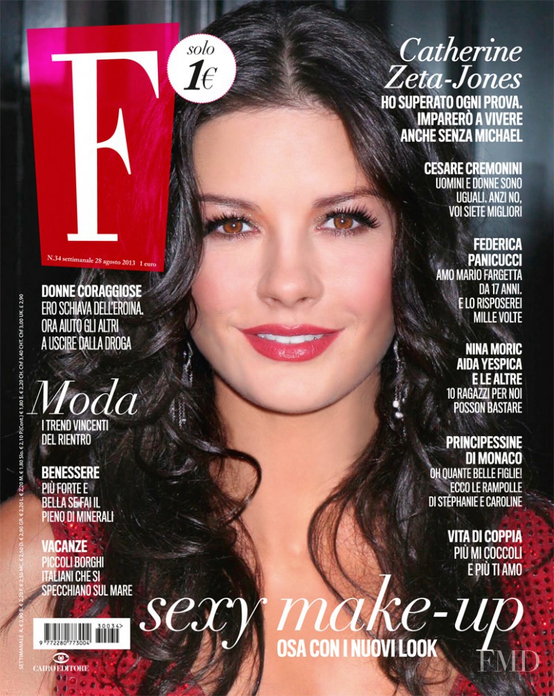 Catherine Zeta-Jones featured on the F cover from August 2013